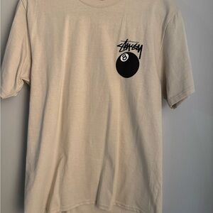 Stussy Beige 8-Ball Graphic Tee